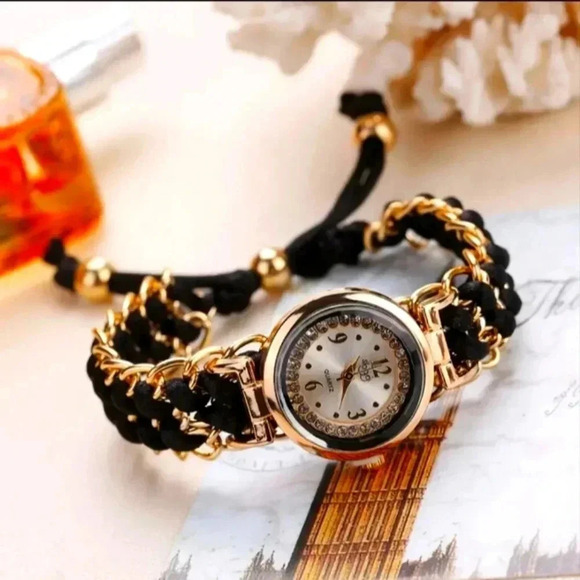 Accessories - Women Watches Analog Quartz Round Dial Knitting Rope Chain Bracelet Watch NWT..